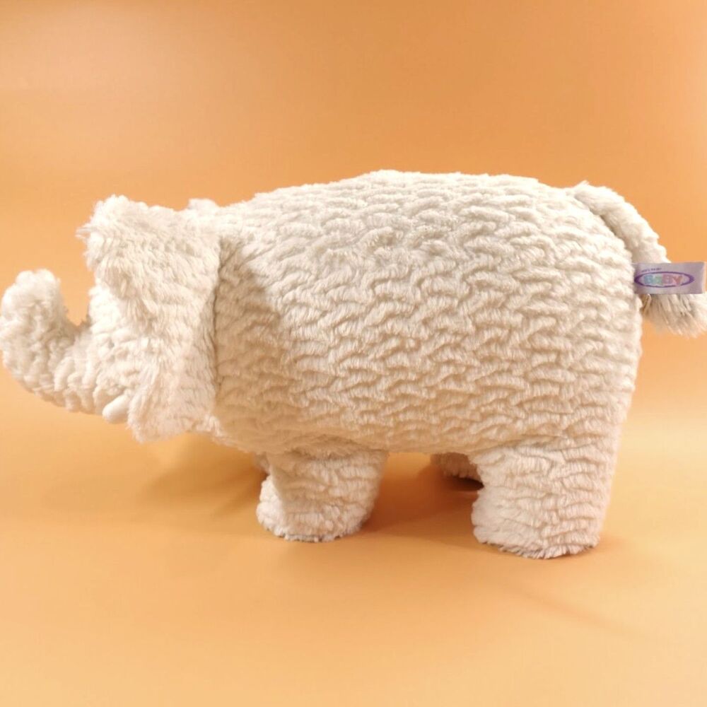 Mary Meyer Afrique Elephant White Plush Toy Ribbed Nursery 15" Stuffed Animal - Picture 9 of 9